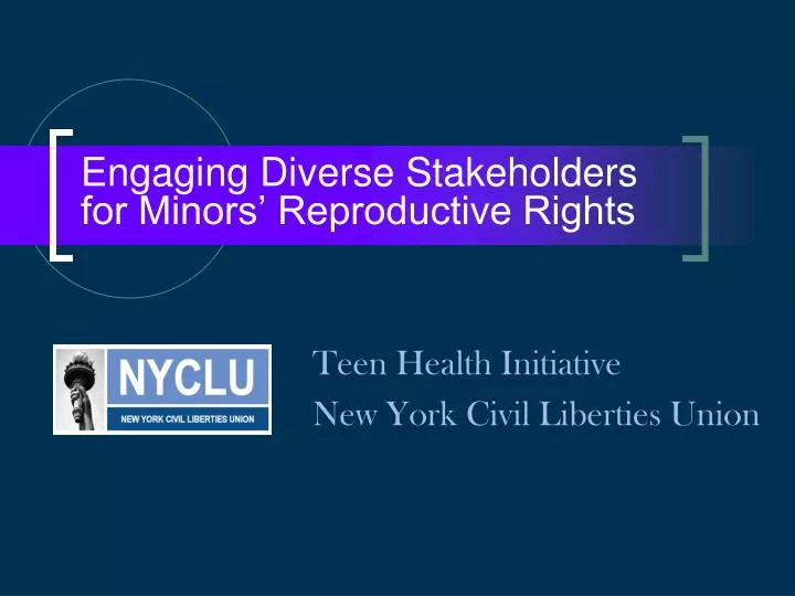 engaging diverse stakeholders for minors reproductive rights