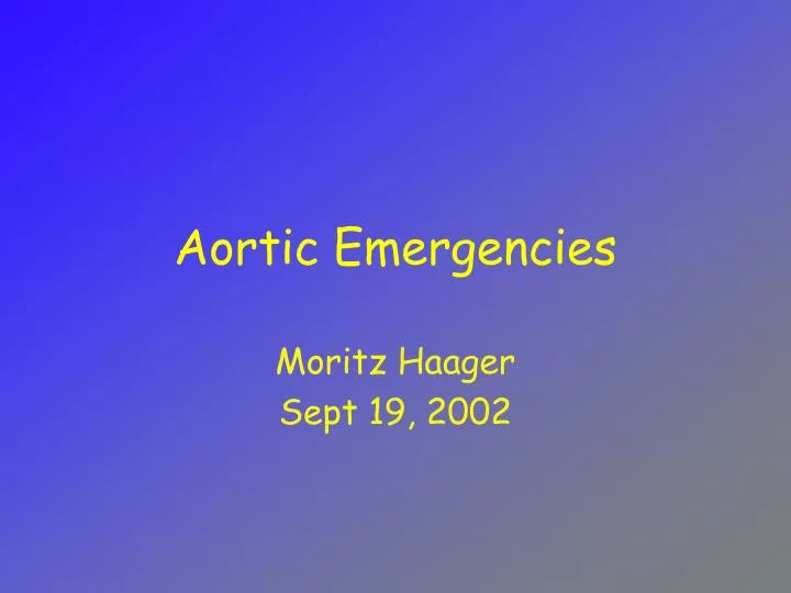 aortic emergencies