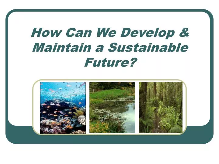 how can we develop maintain a sustainable future
