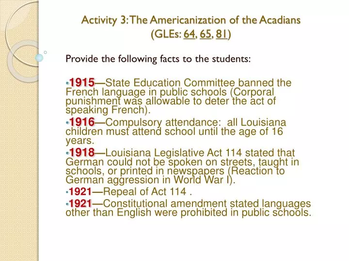 activity 3 the americanization of the acadians gles 64 65 81