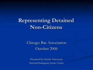 Representing Detained Non-Citizens