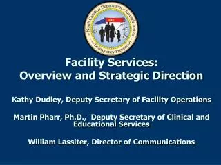 Facility Services: Overview and Strategic Direction Kathy Dudley, Deputy Secretary of Facility Operations