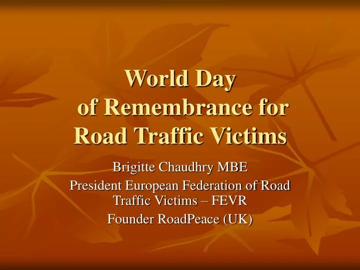 world day of remembrance for road traffic victims