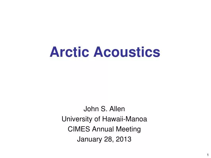 arctic acoustics