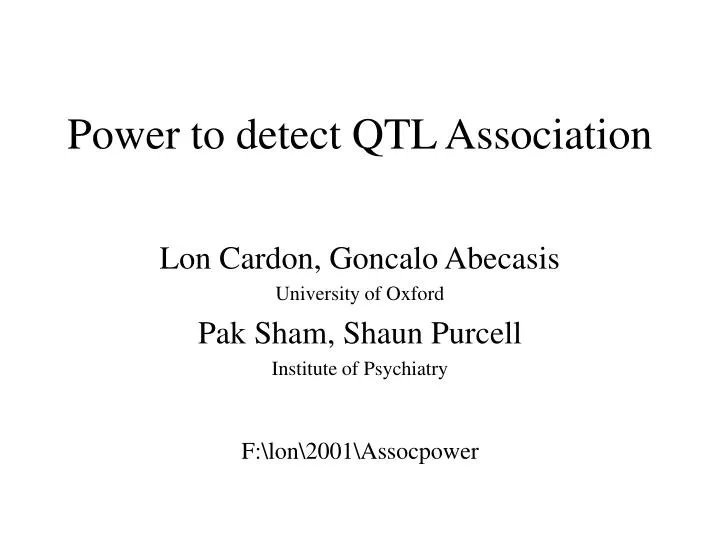 power to detect qtl association