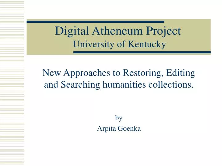 digital atheneum project university of kentucky