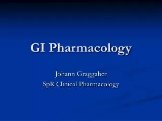 GI Pharmacology