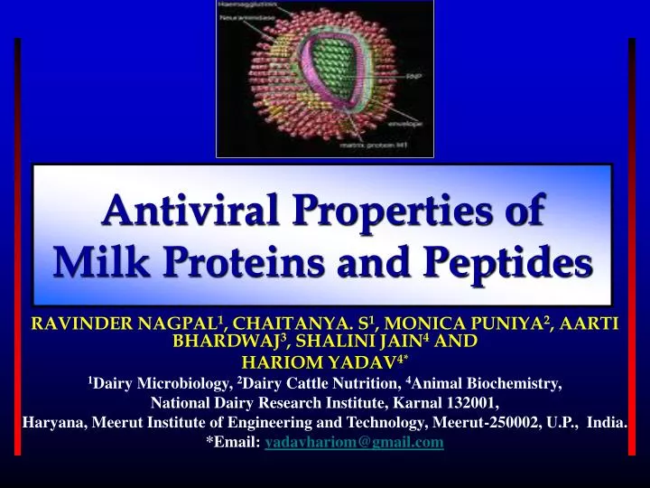 antiviral properties of milk proteins and peptides