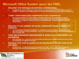 microsoft office system pour les pme