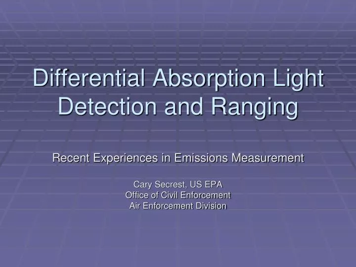 differential absorption light detection and ranging