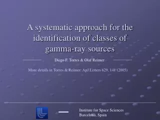 A systematic approach for the identification of classes of gamma-ray sources