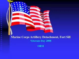 Marine Corps Artillery Detachment, Fort Sill Veterans Day 2008 ORM