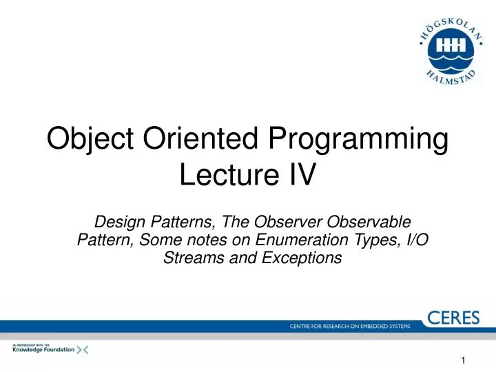 object oriented programming lecture iv