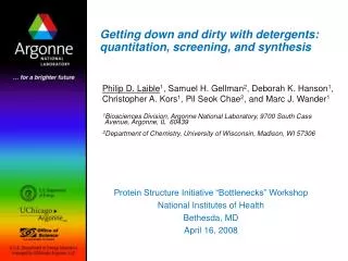 Getting down and dirty with detergents: quantitation, screening, and synthesis