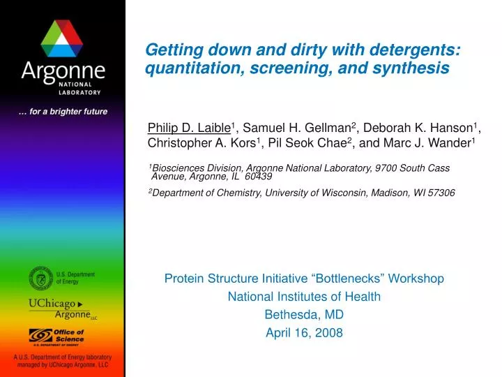 getting down and dirty with detergents quantitation screening and synthesis