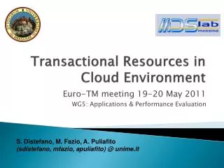 Transactional Resources in Cloud Environment