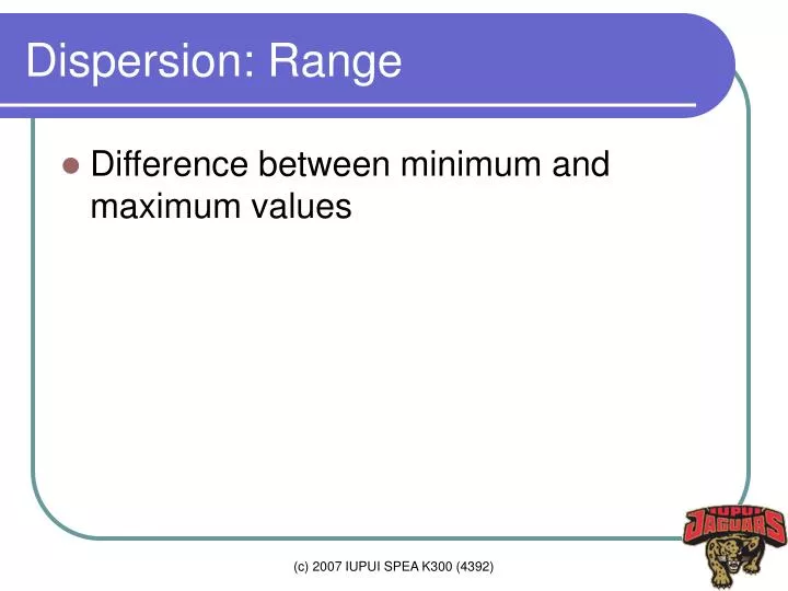 dispersion range