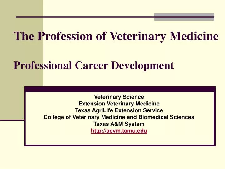 the profession of veterinary medicine professional career development