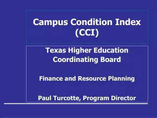Campus Condition Index (CCI)