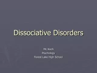 dissociative disorders