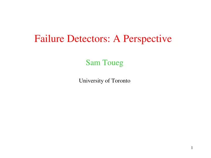 failure detectors a perspective