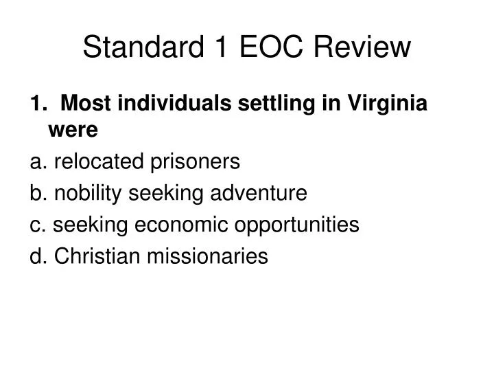 standard 1 eoc review