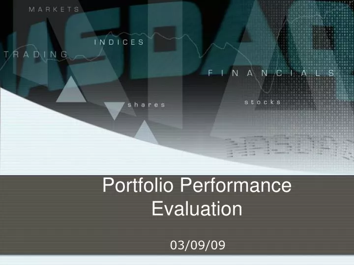 portfolio performance evaluation