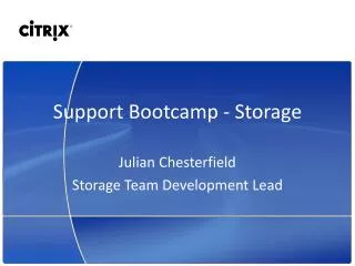 Support Bootcamp - Storage