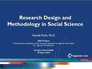 Research Design and Methodology in Social Science