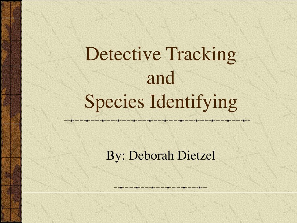 PPT - Detective Tracking and Species Identifying PowerPoint ...