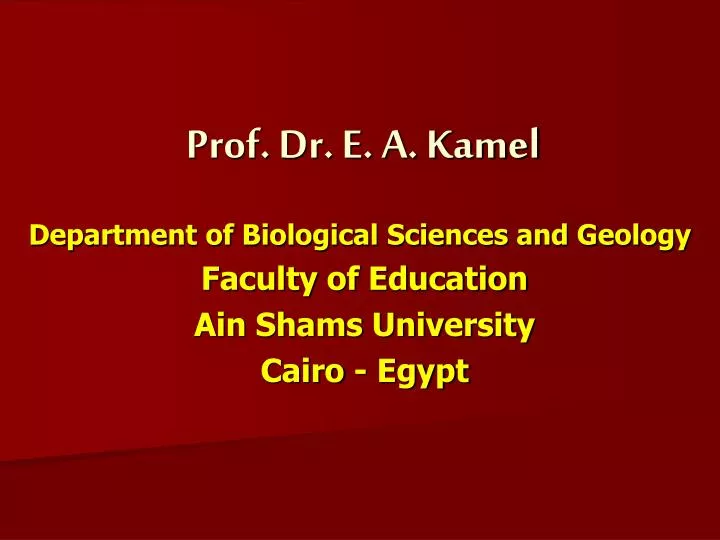 prof dr e a kamel