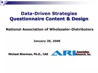 Data-Driven Strategies Questionnaire Content &amp; Design