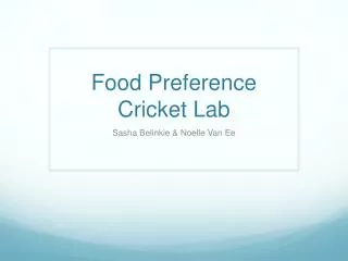 Food Preference Cricket Lab