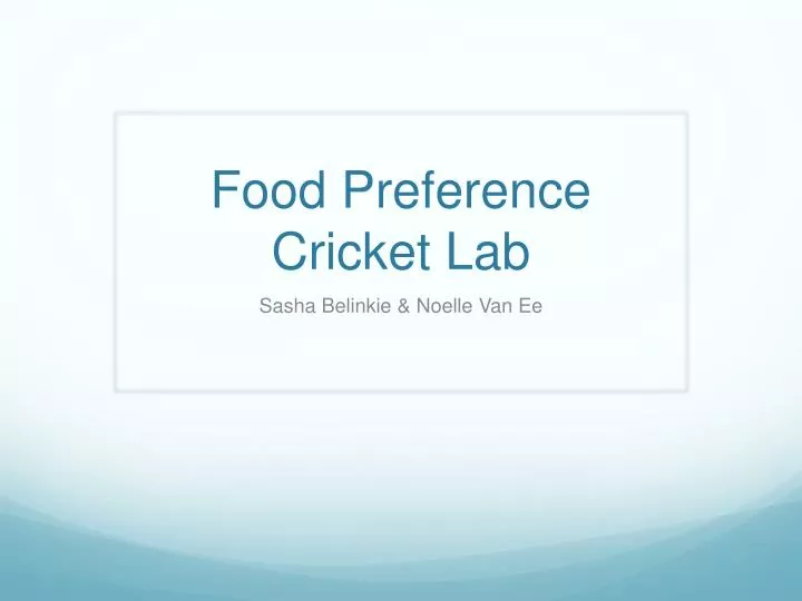 food preference cricket lab