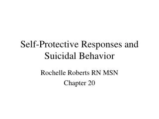 Self-Protective Responses and Suicidal Behavior