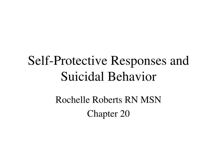 self protective responses and suicidal behavior