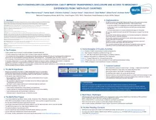 MULTI-STAKEHOLDER COLLABORATION: CAN IT IMPROVE TRANSPARENCY, DISCLOSURE AND ACCESS TO MEDICINES? EXPERIENCES FROM 7 ME