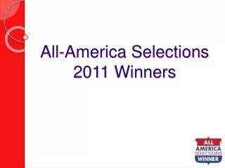 All-America Selections 2011 Winners