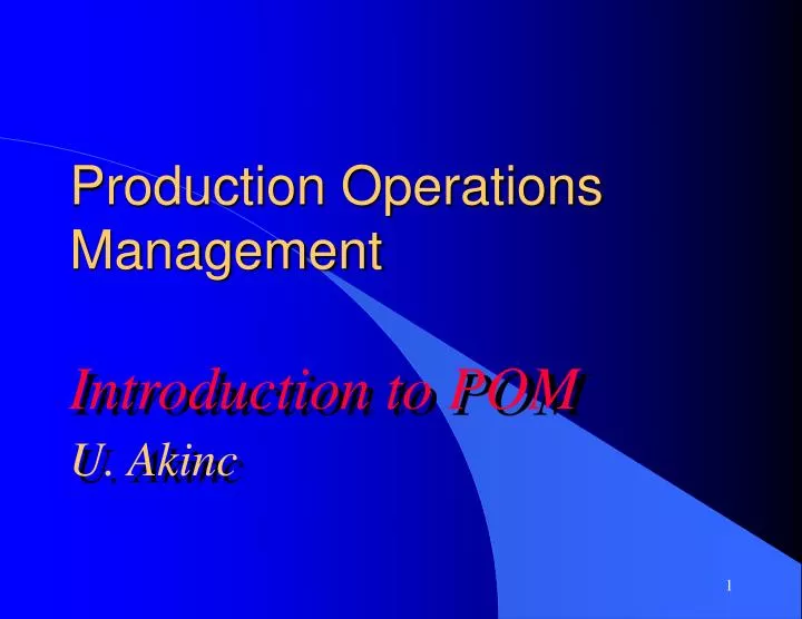 production operations management