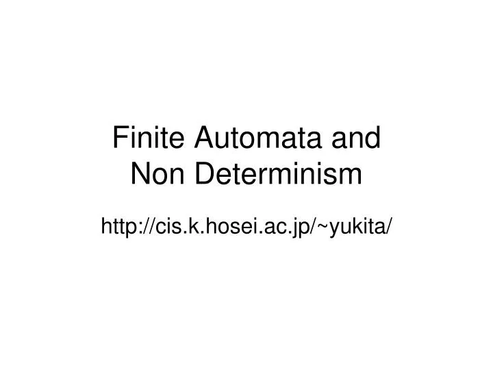 finite automata and non determinism