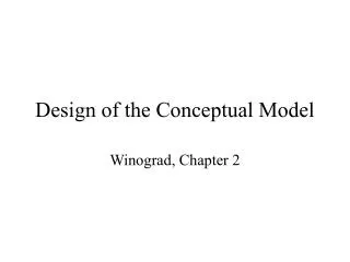 Design of the Conceptual Model