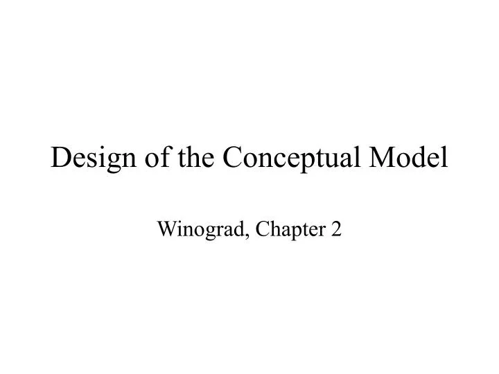design of the conceptual model
