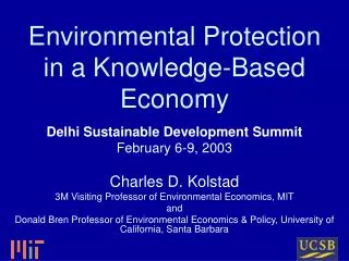 Environmental Protection in a Knowledge-Based Economy