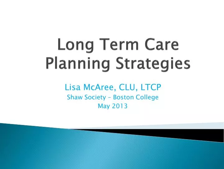 long term care planning strategies