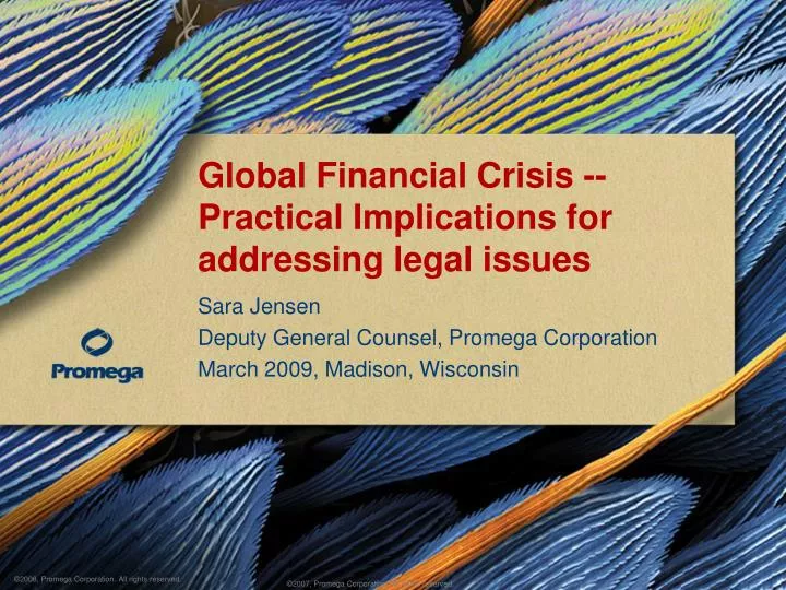 global financial crisis practical implications for addressing legal issues