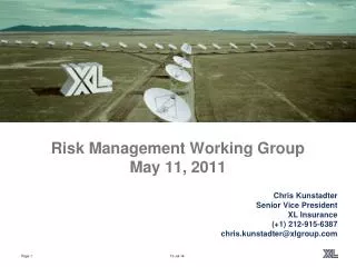 Risk Management Working Group May 11, 2011