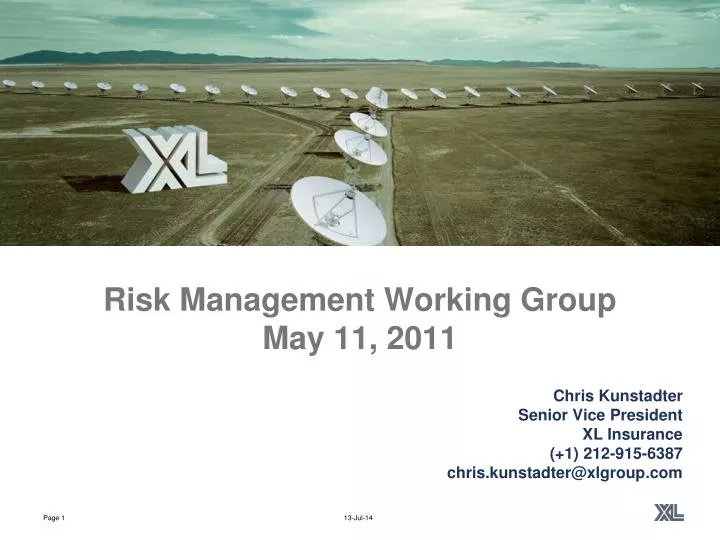 risk management working group may 11 2011