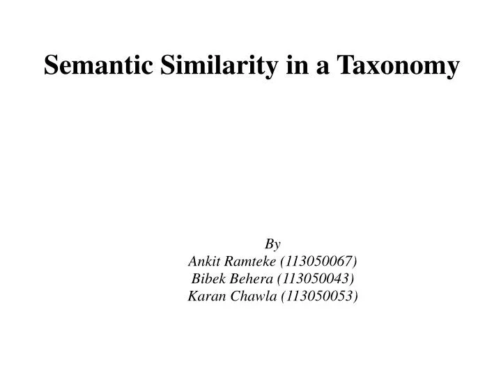 semantic similarity in a taxonomy