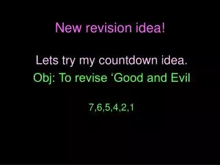 New revision idea!