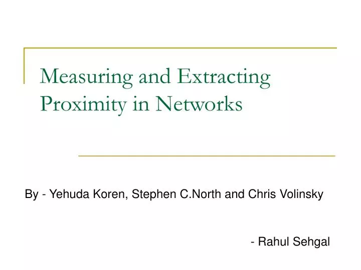 measuring and extracting proximity in networks